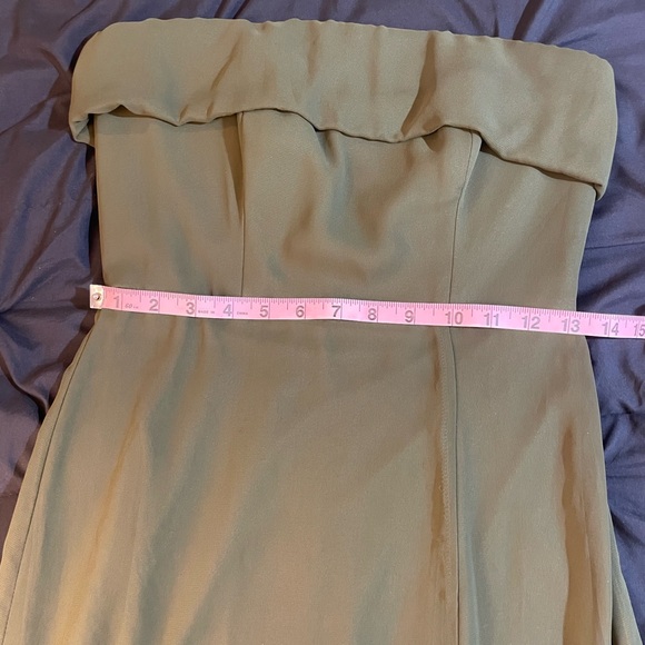 Abella Strapless Olive Evening Dress - Picture 12 of 13